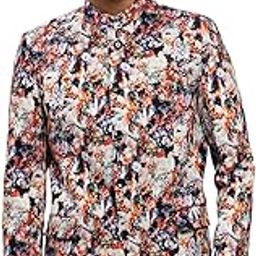 SHOWOFF Men's Mandarin Collar Multi Bandhgala Slim Fit Blazer-SOBLZ-85-06_Multi-image-25