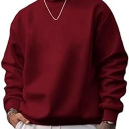 Fleece Full Sleeve Casual Solid Round Neck Sweatshirt for Men-image-9