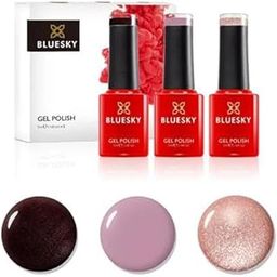 Bluesky Gel Nail Polish, Dark Burgundy A07, Musk Pink A44, Platinum 20, Long Lasting, Chip Resistant, 3 x 5ml (Requires Drying Under UV LED Lamp)-picture-19