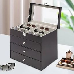 CARTNOVA‚Modern Minimalist Sunglasses, Watch & Glasses Organizer Box: 4-Layer Drawer for Safe & Stylish Storage-22