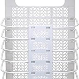 VIYOT Folding Laundry Basket with Handles, Collapsible Storage Basket, Multicolour-image-93
