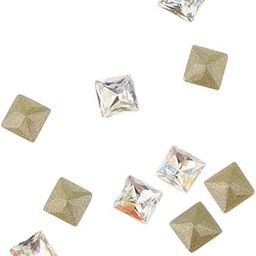 HEAVENGLOW 10pcs Nail Art 3D Bling Glass Diamond Tips Decoration Beauty Nail Charm Square-image-52