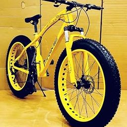 Sunspeed Unisex Mountain Bike | 21-Speed Gear with Double Disc Brakes, Fat Magnesium Tires, Carbon Steel Frame | 26-Inch White, Dual Suspension | Yellow-image-17