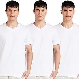 Men's Solid Cotton T Shirt | Plain | V Neck | Half Sleeve-Regular Fit | Combo Pack of 3 (Available in Plus Size)-image-54