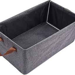 skyletix Foldable Clothing Storage Bin Collapsible Laundry Hamper Toy Storage Thick Portable Large Folding Storage Basket | 47 x 28 x 20 Cm | Cloth | Grey-image-38