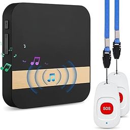 CoolShef Wireless Caregiver Pager System – Emergency Alarm for Elderly, Fall Alert & Panic Button with 1 Plug-in Receiver & 2 Call Buttons, Personal Alarm & Call Bell for Safety (80M Range)-19