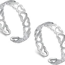 Jewellers Heart-shaped 925 Sterling Silver Toe Ring Mid Finger Ring - Exquisite Beauty for Women and Girls-image-33