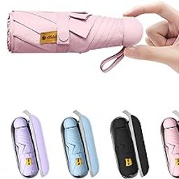 Travel Mini Umbrella for Purse With Case-Small Compact UV Umbrella Protection Sun-Lightweight Tiny Pocket Umbrella with Case for Women, Girls-image-13