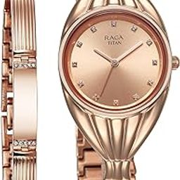 Raga Memoirs Quartz Analog Rose Gold Dial with Rose Gold Metal Strap Watch for Women/NT95254WM01F-image-33