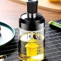 ALGERIAN STORE leakproof transparent glass jar with brush for oil ghee,borosilicate glass food storage jar with brush,ghee jar with brush(250 ml/1 pcs)-11