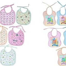 Da Anushi Soft Cotton Washable & Reusable Multicolor Highly Absorbing/Comfortable and Easily Adjustable Feeding Bibs In Apron Style For Babies,Toddlers,Infants-17