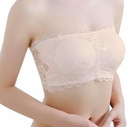 Cotton Blend Lace Non-Wired Lightly Padded Bandeau/Tube Bra for Womens (Pack of 1)-picture-9