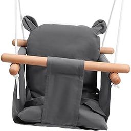 THE STYLE SUTRA® Canvas Swing Chair Wood Utility Rocking Chair for Family Sports Drawing Room-image-14