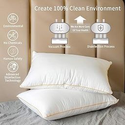 Homerz Polyester Set of 2 Premium Bed Pillows, 17 X 27 Inch Size, New Roll Packaging (yp)-8