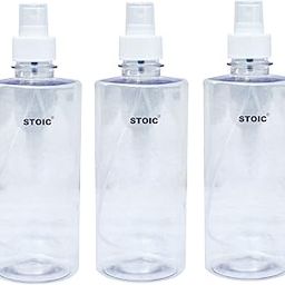STOIC 500ml Refillable Spray Bottle With Dust Cap For Fine Mist Perfume Atomizer Sanitizer Travel Beauty Makeup Empty Mini Transparent Spray Bottle (Pack of 3)-image-86