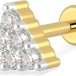 Malabar Gold and Diamonds 18KT Yellow Gold and Diamond Nose Pin for Women-image-1