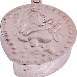 Shiv Shakti Arts Stainless Steel Chandan Roli Tika Chopda/Chawal Akshat Haldi Dibbi/Kumkum Holder Chopda Gift and Pooja Decorative Purpose (Pack of 1)-image-35