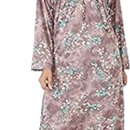 Women's Hosiery Cotton Nighty| Full Sleeves | Night Wear | Maxi for Women | Size-Large, U Shaped Neck (Article-FSL-048) Green-image-1