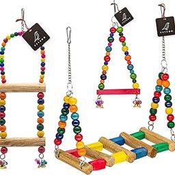 Combo of 3 Bird Toys - Swing, Perch & Hanging-1