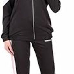 Women Sports Track Suit Set 100% PolyCotton Zipper Black-image-15