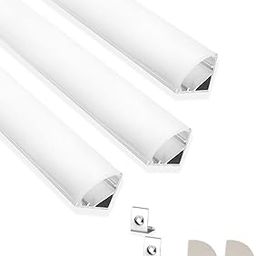 Aluminium Round Led 1Meter Profile Corner With Diffused Cover, End Caps And Mounting Clips Without Led Straight Linear (16X16Mm) - Pack Of 3, Silver-image-10