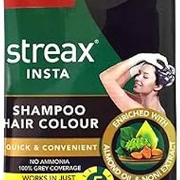 Streax Insta Hair Colour Cream Shampoo, Natural Black, 25ml-image-50