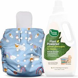 Mother Sparsh Combo of Plant Powered Baby Laundry Liquid Detergent 1 Ltr and Nappers Cloth Diaper with 1 Hybrid Super Absorbent Soaker Pad (Spring)-image-40