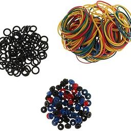 LR DECOR BAZAAR Pro Tattoo Machine Supply Kit 100pcs O-rings with 100pcs Colorful Rubber Bands with Grommets Nipples-image-13