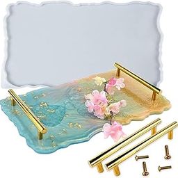 Oytra Resin Mould Tray with Metal Handles Big Size 9x12 Inch with for Serving DIY Casting Set Crafting Materials for Beginners and Artists-image-25