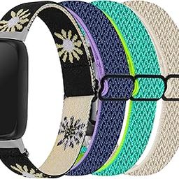TenCloud 4 Pack Bands intended for Fitbit Inspire 3 Soft Adjustable Stretchy Elastic Nylon Sport Band for Women Men-picture-26