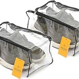 Srajanaa Transparent Waterproof Multiutility Portable Dustproof Shoe Storage Box, Pouch Bag & Shoe Cover | Durable Shoe Protector, Travel Storage Organizer for Shoes, Boots, High Heels | Set of 2-picture-25
