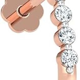 14K/18K Rose Gold Diamond Aalamb J-Shaped Nose Pin for Women (Piercing Required)-image-6
