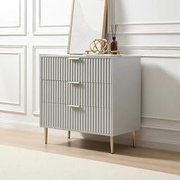 GCA1 WOODZONE Wooden Chest of Drawers | 3 Drawers Dresser Console Cabinet for Bedroom, Living Room, Drawing Room & Office | Sideboard | Multipurpose Storage | HDMR Premium Wood & Iron, Grey & Golden-image-42