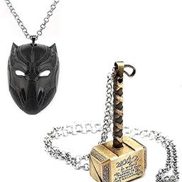Stylish Black Mask Shaped Pendant and Superhero Character Accessory Metal Pendant with Length Adjustable Chain for Unisex; Pack of 2 (C-1165)-picture-50
