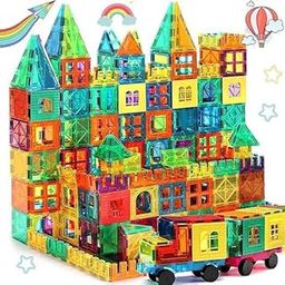 Heattack Falitic 100 PCS Advanced Set with 2 Cars Magnetic Tiles Building Blocks for Kids, STEM Approved Educational Toys,3D Magnet Puzzles Stacking Blocks for Boys Girls,-3