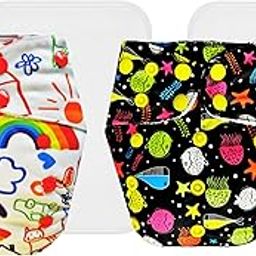 Dumbledo Premium Cloth Diaper with Cotton Insert (Pack of 2) | Hypoallergenic | Reusable & Washable | Adjustable Snaps | Designed by Moms | 3 Months – 3 Years | Unisex Baby-7