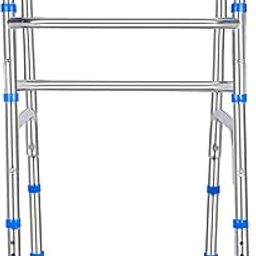 iWalk MS Height Adjustable & Double Bar Folding Walker for Adults, Old people, Senior Citizens and Injured | Heavy Duty | Made in India (Mirror Chrome)-image-11