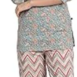 Women Cotton Jaal & Zigzag Printed Night Suit Set-image-6