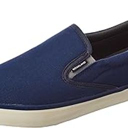Men Navy Canvas Slip-On Shoes-image-60
