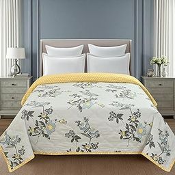 Harbell Home Ultrasonic Soft Reversible Quilted AC Comforter/Quilt for King Size Double Bed (95x95 Inch), 120 GSM, Breathable Cozy Bedspread/Bed Cover, Perfect for Cuddling & Gifting, Sunbeam Meadow-image-118