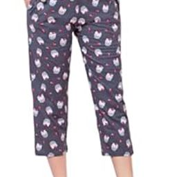 Trusha Dresses Women's Cotton Capri for Women and Girls, 3/4th Night Pants for Women, 3/4th Pajama, Woman's Night Dress Capri for Girls and Women Printed Capri (Gray, 3XL)-image-97