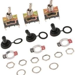 UJEAVETTE 6x E-TEN1021 250V AC 15A Toggle Switch 2 Terminal Pin ON/OFF Waterproof Cap-image-48