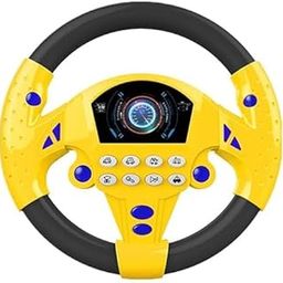ADEMNEX Steering Wheel Toy Simulated Steering Wheel Toy - Pretend Adventure Toy, Speed & Brake Controls, Durable, Easy to Use - Kid (Yellow - A1)-12