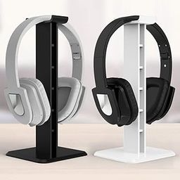 Set of 2 Excluzo Earphones Holder ABS Stand Lightweight Stable Desktop Bracket with Sticker for Wired or Wireless Gaming Headphones Headsets Black-image-58