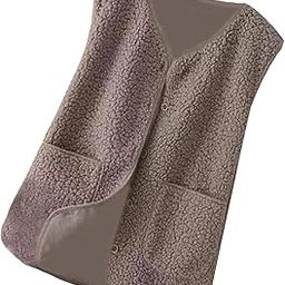 Womens Fleece Vest Soft Comfortable Warm Sleeveless for Autumn Spring Khaki|Clothing Shoes & Accessories | Womens Clothing | Coats & Jackets-30