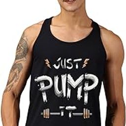 Men's Polyester Regular Fit Printed Sleeveless Gym Wear T-Shirt/Tank Top-picture-9