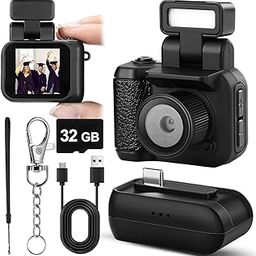 MENTAL GENTLE mini Camera Keychain for HD 1080p Nostalgic Retro Photos, Video Effects vlogging, Real with 1.4 in LCD Screen | 32 gb sd Card Portable Camera for Travel Study Recording (Black)-28