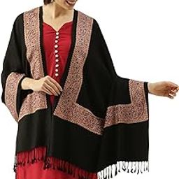 Women's Kashmiri Aari Embroidery Stole, Shawl, & Wrap(Size: 28X80 Inches)-image-81
