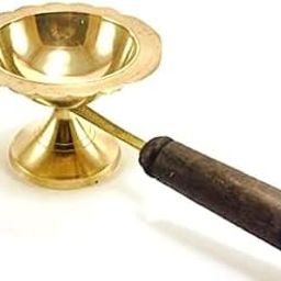 Handcrafted Brass Akhand Diya with Wooden Handle | Traditional Pooja Deepak for Kapoor, Dhoop and Aarti | Golden Finish Oil Lamp for Home and Temple Décor Ideal for Festivals & Daily Worship (2 Inch)-image-74
