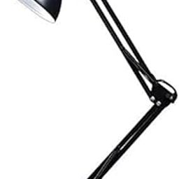Adjustable Metal Swing Arm Table Lamp with Clamp, Architect Gooseneck Pixar Lamp for Bedroom, Study, Home Office, B22 Base, Replaceable Bulbs, Multi-Joint, Black Finish-85